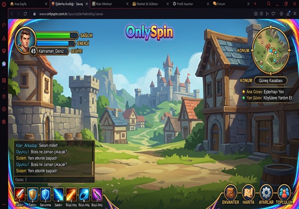 OnlySpin Platform Ekran Görüntüsü – Oyun Arayüzü